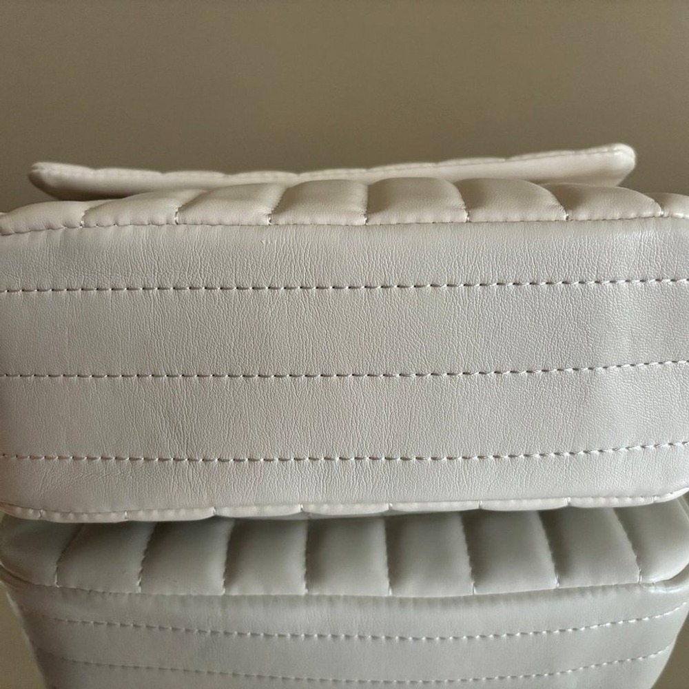L.T.L‎ London Quilted Crossbody Bag Cream Gold Chain Shoulder Bag - Picture 10 of 12